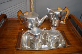 Picquot Ware Tea and Coffee Set with Tray