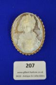 9k Gold Cameo Brooch Depicting Lady Sheffield after Thomas Gainsborough