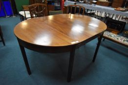 Bending Mahogany Circular Dining Table with Leaf