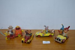 Four Corgi Magic Roundabout Noddy and Basil Brush Diecast Vehicles