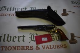 Reproduction Blank Firing Colt Patent 1850 Revolver with Leather Holster