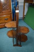 1930's Oak Folding Cake Stand