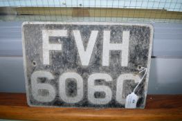 Aluminium Vehicle Registration Plate FVH 606C