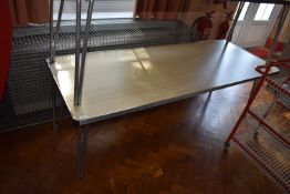 *Folding Aluminium Table with Simulated Woodgrain