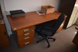 *Redwood Effect Desk with Gas-Lift Chair