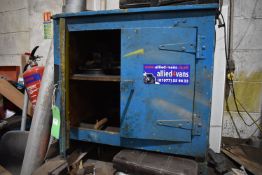 *Wooden Double Door Storage Cabinet and Contents