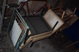 *Four Chairs with Green Leather Upholstery