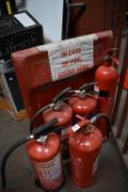 *Five Foam and Powder Fire Extinguishers and a St