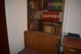 *Redwood Effect Bookcase with Sliding Top