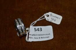 Bulgari Sterling Silver Ring with CZs Size: L