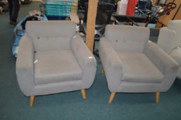 *Pair of Grey Armchairs