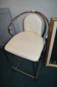 *Chrome Barstool with White Seat