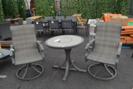 *Sun Villa Garden Table and Two Swivel Chairs