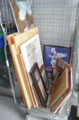 Cage Lot of Framed Pictures, Prints, Canvas Wall A