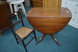 Mahogany Drop Leaf Oval Dining Table