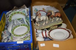 Two Boxes of Pottery; Part Dinner Services, Shire