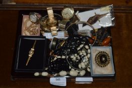 Costume Jewellery Brooches, Wristwatches, etc.
