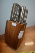 *Sabatier 9pc Knife Set with Wooden Block