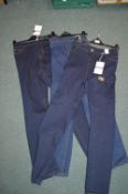 *Three Pairs of Evans Size: 18R Blue Jeans and Jeg