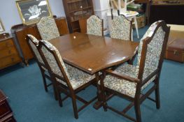 Oak Draw Leaf Dining Table with Four Dining Chairs