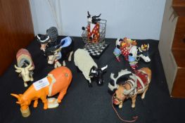 Eight Cow Parade Decorative Resin Cows