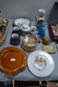 Pottery Vases, Yorkshire Pudding Plates, etc.