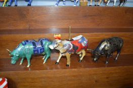 Three Cow Parade Decorative Pottery Cows