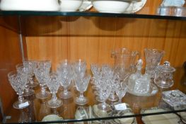 Crystal Glassware Jugs, Vases, Glasses, Clock, etc