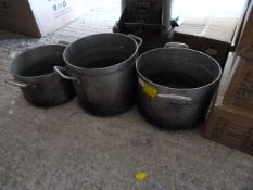 Three Aluminium Cooking Pots ~200mm diameter