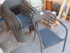 Ten Black Rattan Chairs