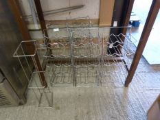 Four Chrome Plated Wine Racks, and a Chrome Plated