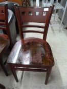 Four Wooden Chairs in Mauve/Brown