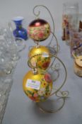 Vintage 1950s Hand Painted Baubles Stands