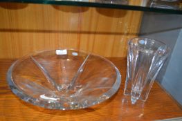 Lead Crystal Bowl and Vase