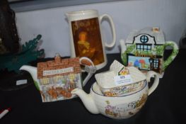 Three Novelty Teapots and a Pears Soap Jug