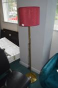 *Brass Standard Lamp with Maroon Shade