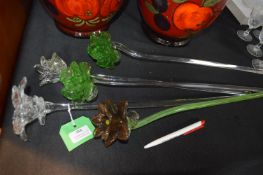 Five Vintage Murano Glass Flowers