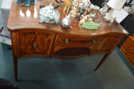 Serpentine Front Mahogany Inlaid Sideboard with Gl