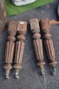 4 Mahogany Table Legs