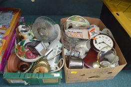 Two Boxes of Household Goods, Kitchenware, Pottery
