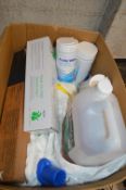 *Box of Cleaning Products; Cling Film, Wipe, Deep Fat Fryer Cleaner, etc.