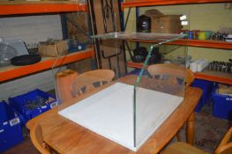 *Countertop Glass Food Display Unit with Marble Effect Base