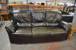 *Leather Three Seat Sofa