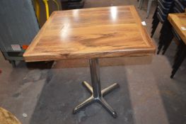 *Square Wood Effect Topped Table on Steel Base 70x70cm