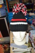 *Bobble Hat in Black, White, and Red