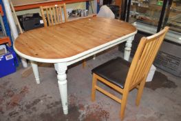 *Wooden Oval Dining Table with Two Chairs