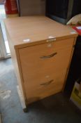 *Two Drawer Standalone Drawer Pedestal in Lightwood Finish ~60cm high