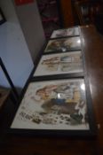 *Four Framed Alice in Wonderland Prints