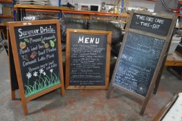 *Two Chalk A-Boards, and a Oblong Menu Board