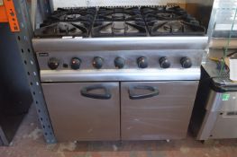 *Lincat Six Burner Gas Stove over Double Door Oven